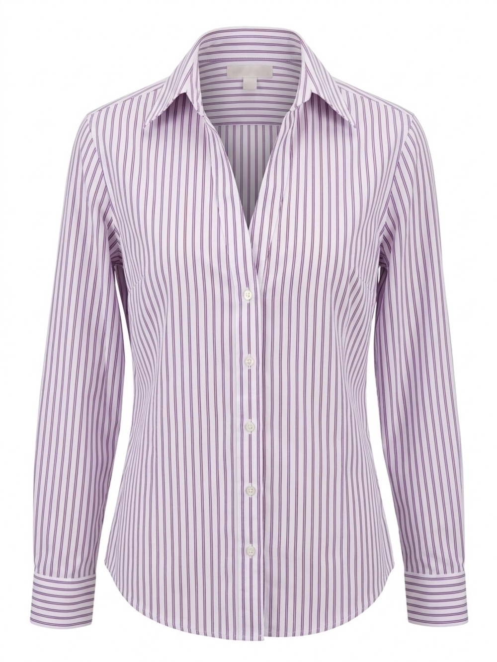 Brooks Brothers Lavender and White Striped Button-Up Blouse